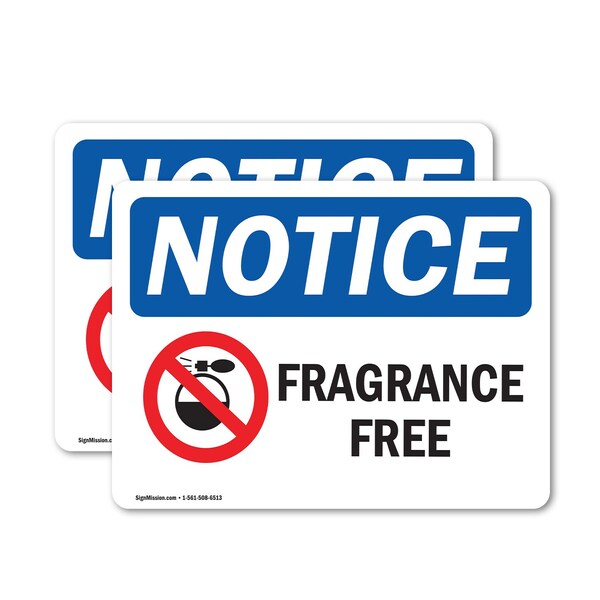 Signmission Fragrance Free Sign With Symbol, 10 in W x Rectangle, Vinyl Decal OS-2PACK-NS-D-710-L-12910 - main